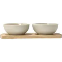Villa Collection Shoku bambutarjotin kahdella kulholla 28,5x13 cm, soft beige