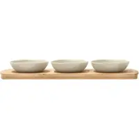 Villa Collection Shoku bambutarjotin 3 kulholla 32x10 cm, soft beige