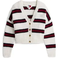 Tommy Hilfiger Tjw Badge Stripe Fluff Cardi Ext - White - S