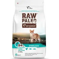 Raw Paleo Vet Expert Cat Sterilised kuivaruoka steriloiduille kissoille kanan, tonnikalan, lohen kanssa, 6 kg