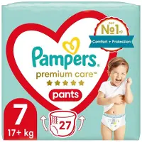 Pampers Premium Care Pants Size 7 kertakäyttöiset housuvaipat 15+ kg 27 kpl