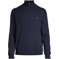 Ralph Lauren Wool Quarter-Zip Sweater - Navy - XS