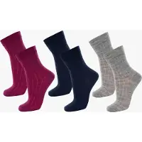 Janus Ohuet Villasukat Merinovillasekoite 3-pack, Dark purple, 16-19