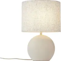 QAZQA Japandi-pöytävalaisin beige pellavavarjostimella - Timo