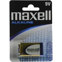 Maxell Alkaline, Kertakäyttöinen akku, 9V, Alkali, 1,5 V, 1 kpl, Sininen, Kulta (723761.EU)