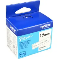 Brother Btag-135 -tarranauha 12 mm x 4 m, valkoinen läpinäkyvällä pohjalla