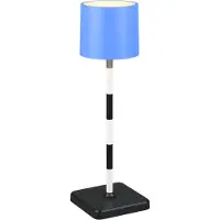 TRIO Fernandez LED ulkopöytävalaisin 1,5W 2300+4000+6000K 38cm sininen/mustavalkoinen ladattava