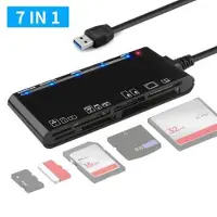 Mtp Products CR7 USB 3.0 monitoimikortinlukija - CF/SD/MS/TF-kortit - Musta