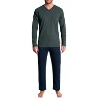 Tom Tailor Pitkä pyjama laivastonsininen / vihreä