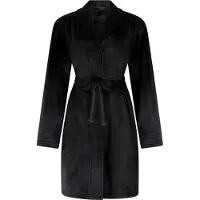 Hunkemoller Robe Short Velours Quilt - Black - XS/S