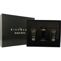 John Richmond Sarja : Puhdistava suihkugeeli Naturale Black Metal 50 ml + vartalovoide Black Metal 50 ml + Eau De Parfum in Black Metal 100 ml