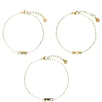My Jewellery Bracelet Set 3 Hearts - Gold - ONE SIZE