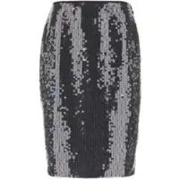 ROTATE Net Sequin Midi Skirt - Grey - 36