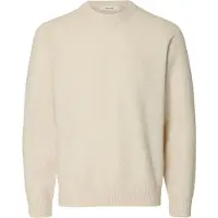 SELECTED MEN Slmrai Ls Knit Crew Neck Noos - Cream - L