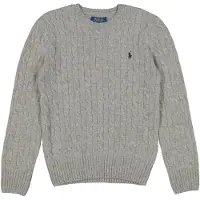 Ralph Lauren Cable-Knit Wool-Cashmere Sweater - Grey - L