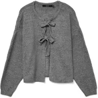 Vero Moda Vmboom Structure Ls O-Neck Tie Card Boo - Grey - XS