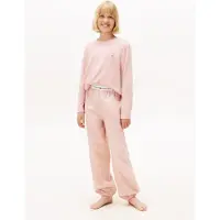 Tommy Hilfiger Ls Cuffed Pj Set - Pink - 128-140