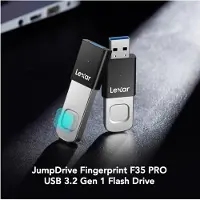 Lexar Jumpdrive Fingerprint F35Pro Usb 3.2 Gen1, Up To R300/W60, 64Gb usb-tikku