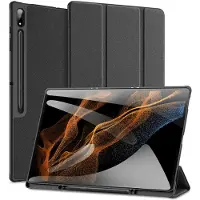 DUX Samsung Galaxy Tab S9 Ultra Domo Tri-Fold Smart Lompakkokotelo - Musta