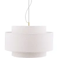 Globen Lighting Riippuvalaisin Noah Bouclé, himmennettävä, Valkoinen/opaali, Olohuone/ruokailutila, Tekstiili/kangas/silkki, Skandinaavinen