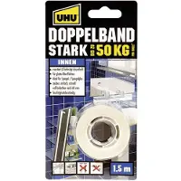 UHU Double-Fix Indoors 1,5m x 19mm korjausteippi