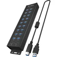 Icy Box – IB-HUB1720-U3, USB 3.2 Gen 1 (3.1 Gen 1) Type-B, USB 3.2 Gen 1 (3.1 Gen 1) Type-A, Musta, Alumiini, Access, Teho, 0,8 m
