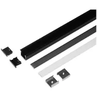 Light Solutions Aluminiumsprofil - Model L (Indbyg) - 20mm LED strip - Sort