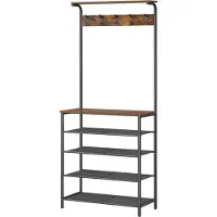 Hobby Hall Vaatenaulakko, VASAGLE, 31,5 x 68 x 183,5 cm, vintage ruskea-musta
