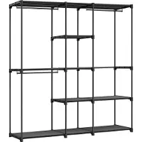 Songmics Helppo koota vaatekaappi 43 x 182 x 182 cm, musta