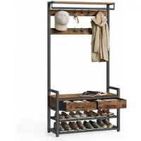 Songmics Vaateteline kenkäpenkillä 30x80.4x181.6cm, musta/ruskea