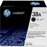 HP 38A - Musta - alkuperäinen - LaserJet - värikasetti (Q1338A) - LaserJet 4200, 4200dtn, 4200dtns, 4200dtnsl, 4200L, 4200Ln, 4200Lvn, 4200n, 4200t...
