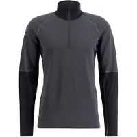 Lundhags Prime Merino Half Zip, välikerros, miesten, harmaa/musta