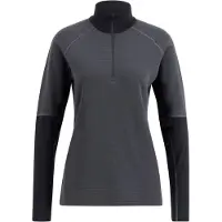 Lundhags Prime Merino Half Zip, välikerros, naiset, harmaa/musta