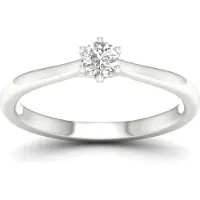 Lykken Elegance valkokultainen solitairesormus 0,20 ct-160
