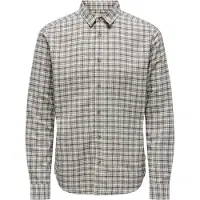 Only & Sons Onsgudmund Ls Checked Shirt Noos - Cream - XS