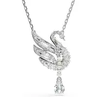 Swarovski Ketju 'Swan' hopea / läpinäkyvä