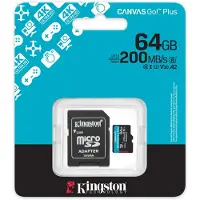 Kingston 64 Gt microSDXC Canvas Go! Plus Gen4 muistikortti + SD-adapteri