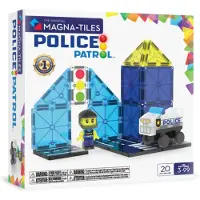 Magna-Tiles Police Patrol Rakennuspalikoita 20 Kpl Multi One Size Valkoinen One Size 3+ Years Pojat, Tytöt