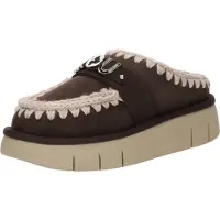 Mou for woman. MU.FW531001A Bounce clog suede - letter logo (39), Leather, Brown, Flat, None, Casual