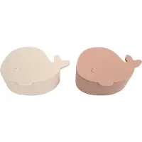 Filibabba Sæt Med 2 Små Snackbokse - Hvalen Christian - Blush - Pink - ONE SIZE