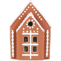 Kähler - Gingerbread Kynttilätalo Kirkko Led 8,5 cm Ruskea