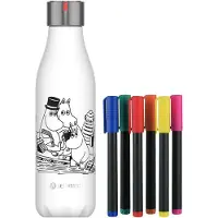 Les Artistes - Bottle Up Muumi Termospullo Tusseilla 0,5 L Valkoinen