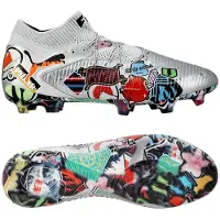 Puma Unisport X Future 8 Ultimate Fg Stickerbomb - Hopea/musta/punainen/sininen Limited Edition - Nurmi (Fg), koko 40½