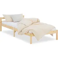 Homestyle4u Sänky, Massiivipuinen Yhden Hengen Nuorisosänky, 200x90 cm, Luonnollinen
