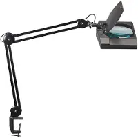 MAUL LED-suurennuslasivalaisin MAULvitrum, musta, puristin, metallia MAULvitrum, Musta, Työhuone/toimisto, Metalli, Moderni, lukulamppu