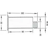Goldenship Thru Hull Scupper Valkoinen 42 x 105 mm