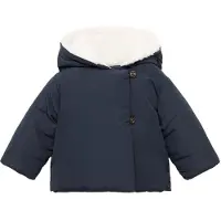 Mango Anorak With Shearling-Effect Hood - Navy - 18-24M