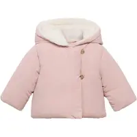 Mango Anorak With Shearling-Effect Hood - Pink - 9-12M