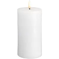 Moods & More - LED Pöytäkynttilä 7,4x15 cm Silk White