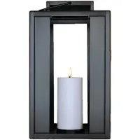 Cozzy - Lyhty LED-kynttilällä 18x35cm Valkoinen/Musta